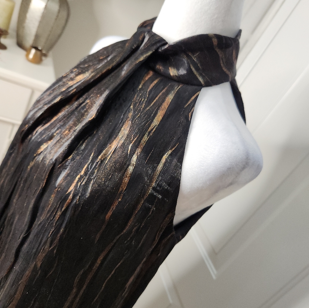 I.N. Studio Copper and Black Drape Sleeveless Dress Size 6